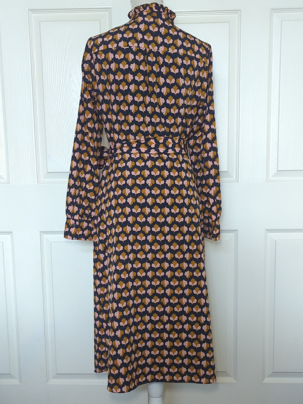 Boden Navy Oak Leaf Clover Long Sleeve Shirt Dress - Picture 9 of 12